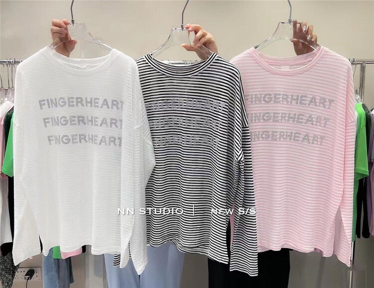 [NN] Korean round neck ice silk long sleeve T-shirt 9593# XYY