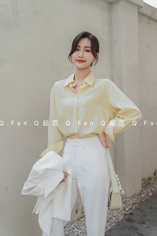 New year in early spring! [style] simple and versatile solid color shirt f8008# JJ