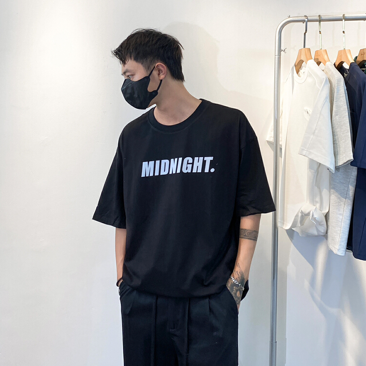 Original price 45.00! [TPY] round neck flocking letter short sleeve T-shirt s# ZZL