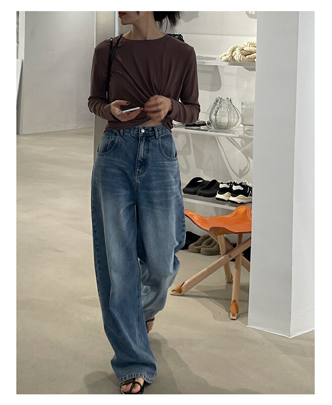 New in early summer! [clean space] fashionable loose straight jeans ys1-30995# CLS