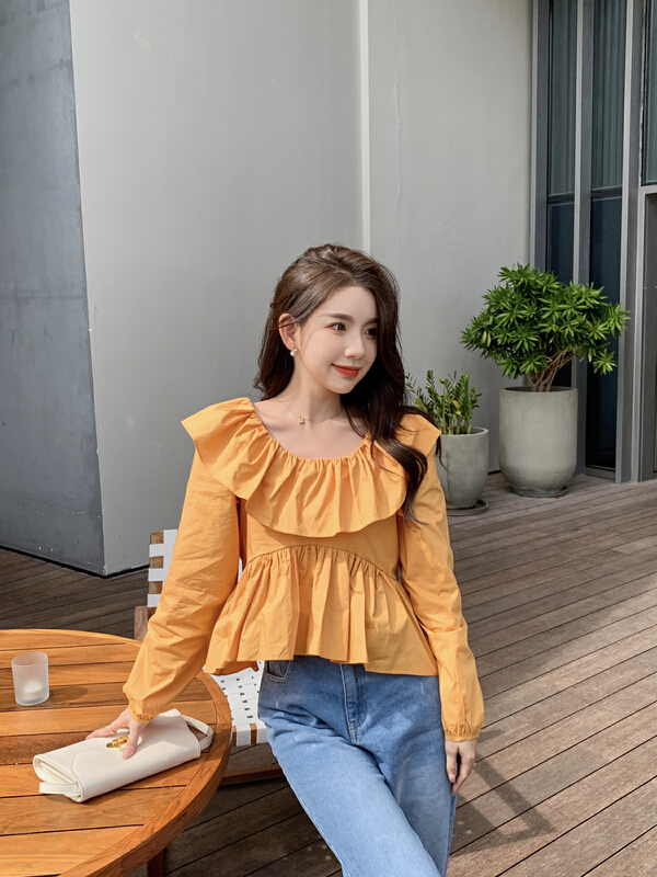 New year in early spring! [x.future] sweet and fresh lotus leaf collar shirt s8888# zxx