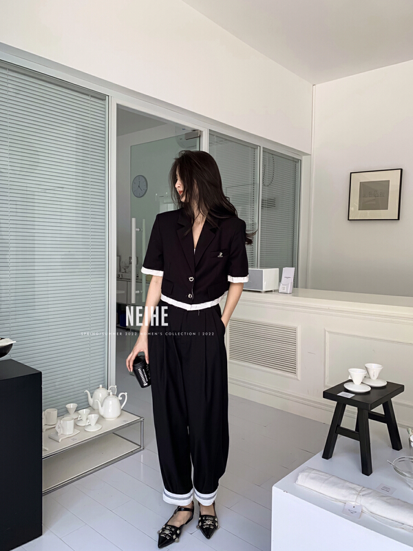 New year in early spring! [neihe] simple solid color versatile casual pants (with waist rope) 22032# zxx