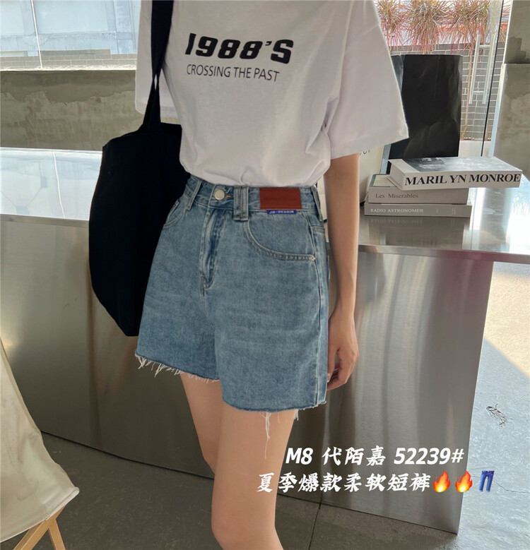 New in early summer! [M8 denim] label design, vintage and slim denim shorts 52239# LSL
