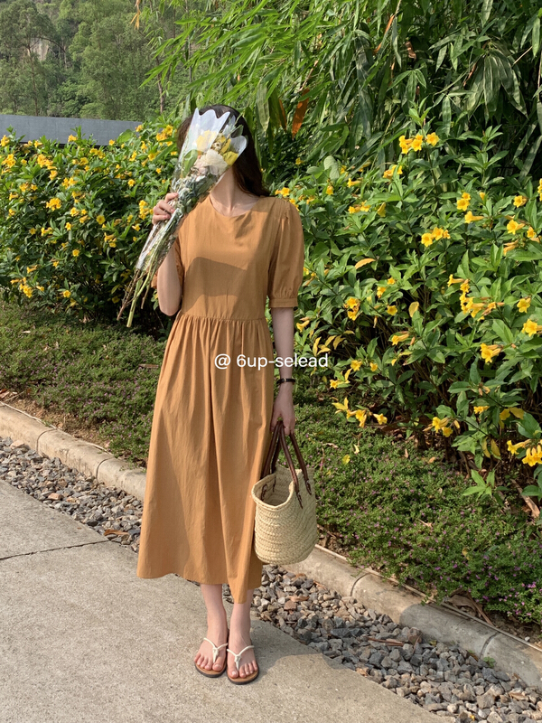 [6-up] Korean Ladies temperament waist closing dress (with waist rope) 68186# XJ