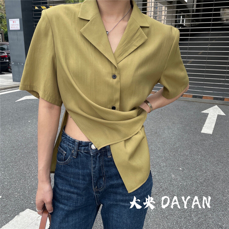 New in early summer! [Dayang] Korean versatile short sleeve design shirt 1123# zxx