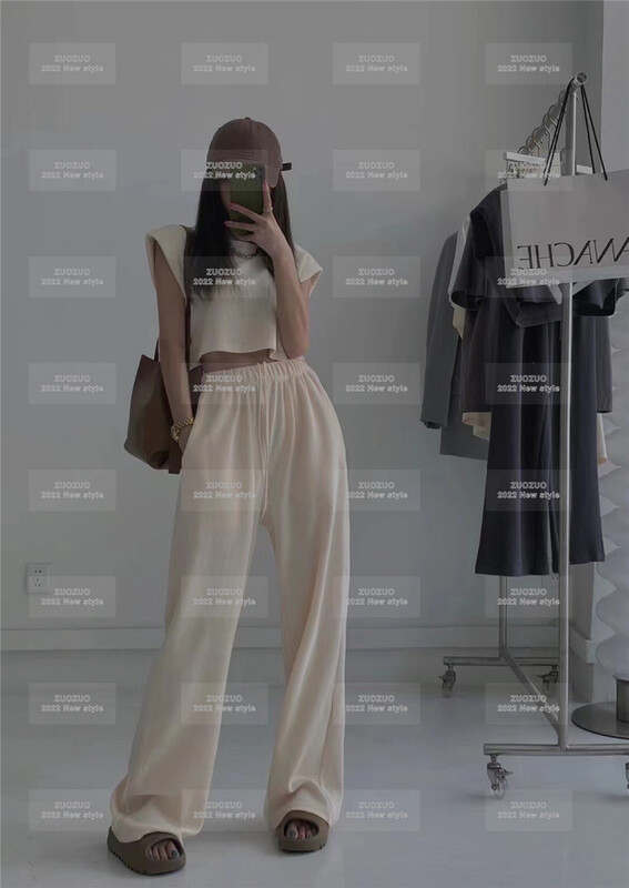 [Zuo Zuo] solid color versatile T-shirt + elastic waist casual pants suit (only suit) 4551# ozq