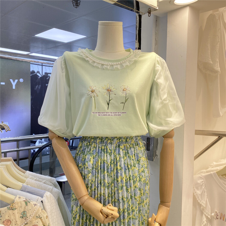 【PURPLEER】韓版小清新重工短袖T恤  0976#  HJY