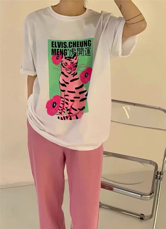 New year in early spring! [LML] crew neck loose print versatile short sleeve T-shirt 3102# ozq