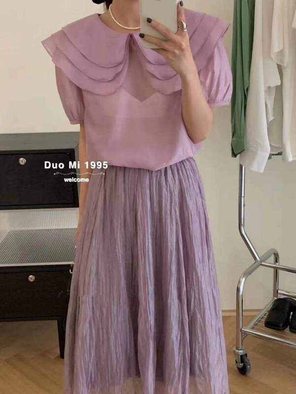 New in early summer! [Duomi] doll neck age reducing slim shirt 216# zxl