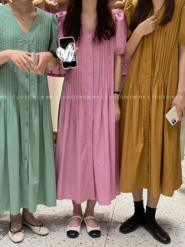 New in early summer! [Chen] temperament style special design Pleated Dress 3207# hjy