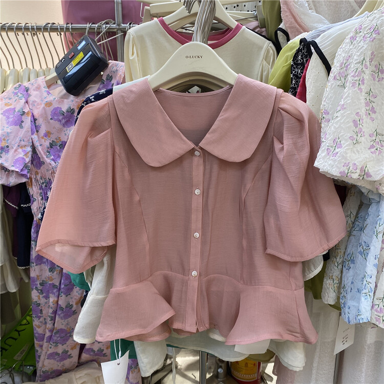 [o.lucky] baby collar bubble sleeve shirt 1786# HBx