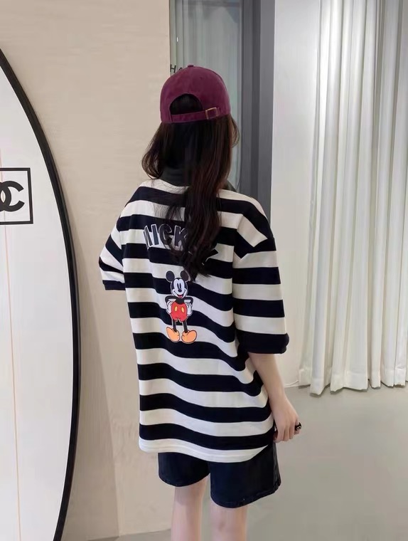 goods in stock! New in early summer! [path home] classic stripe Mickey polo shirt 80333# WTT