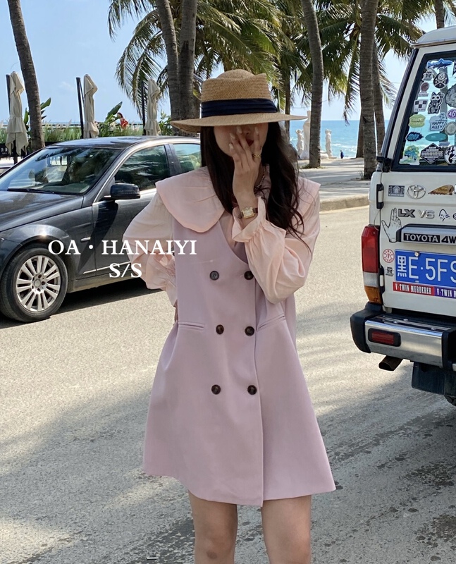 New year in early spring! [OA] double breasted vest skirt + comfortable Korean shirt suit 11216# XYY