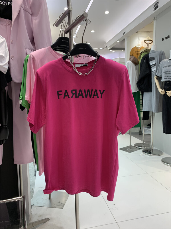 [ajroom] personalized letter Casual Short Sleeve T-shirt 3340# cqw