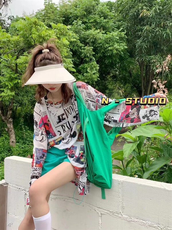【N】 Mickey Print Long Sleeve sunscreen shirt 0867# WTT