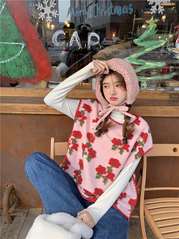 New year in early spring! [timely rain] Japanese small fresh sweet aging vest af069# YYW