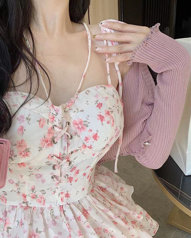 【衣品】韓版氣質碎花淑女吊帶連衣裙  891#  PCZ