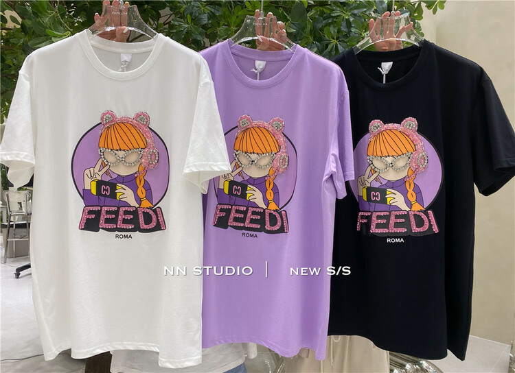[NN] Korean round neck selfie girl short sleeve T-shirt 9612# XYY