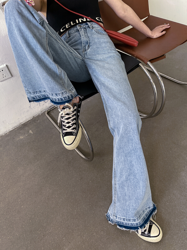 [6cm] Korean fashion casual wide floor mopping jeans ys1-601# XYJ