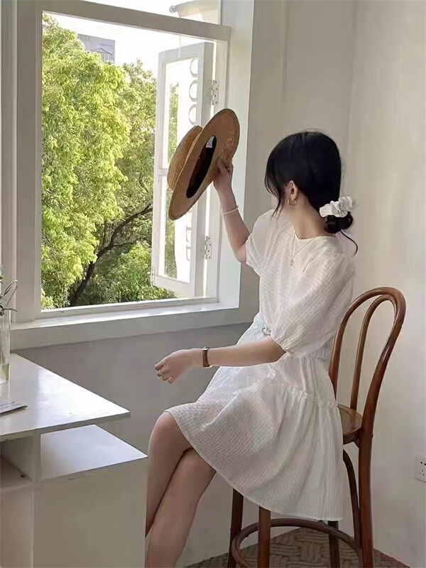 [tab CP] bubble sleeve temperament lady dress 8121# CSX
