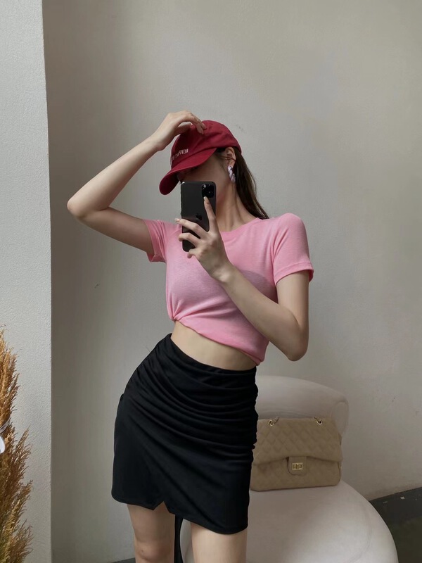 [modern 197] basic versatile clean short sleeve T-shirt 8939# zyh