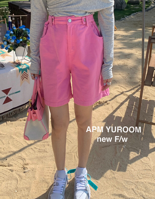 goods in stock! New year in early spring! [APM yuroom] Korean wash water five point denim shorts 22902# LSL