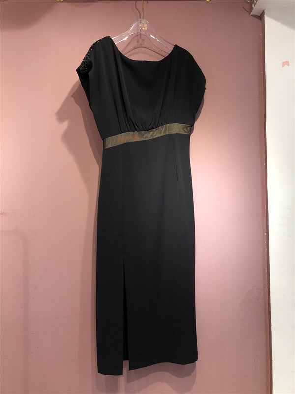 [sheen] light cooked wind nail bead medium length dress 6213# JJ