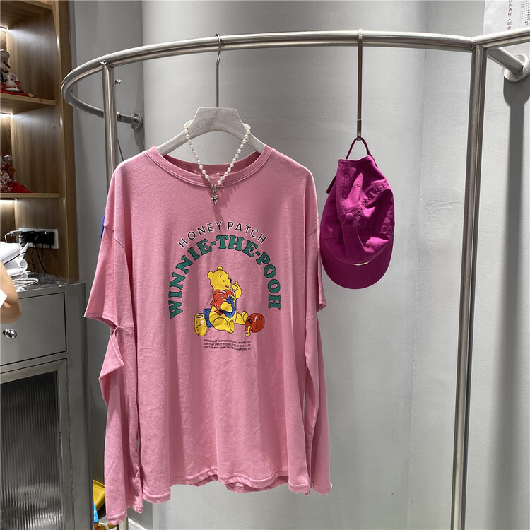 [miss happy] casual off sleeve design, Winnie the Pooh loose short sleeve T-shirt 6179# WPL