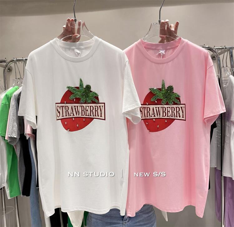 New in early summer! [NN] Korean round neck strawberry short sleeve T-shirt 9582# XYY