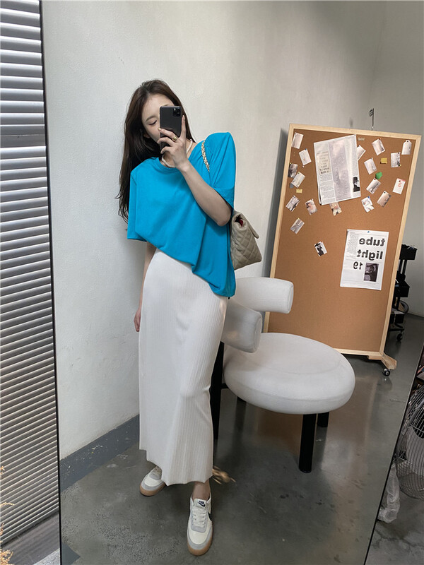 New in early summer! [modern 197] Korean high waist slit skirt 1693# zyh