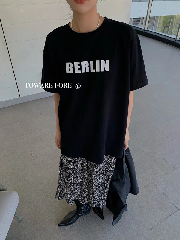 New year in early spring! [today forward] alphabet print versatile short sleeve T-shirt w8008# zxl