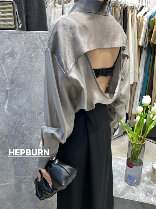 【HEPBURN 赫本】氣質天絲露背個性設計襯衫  3731#  L