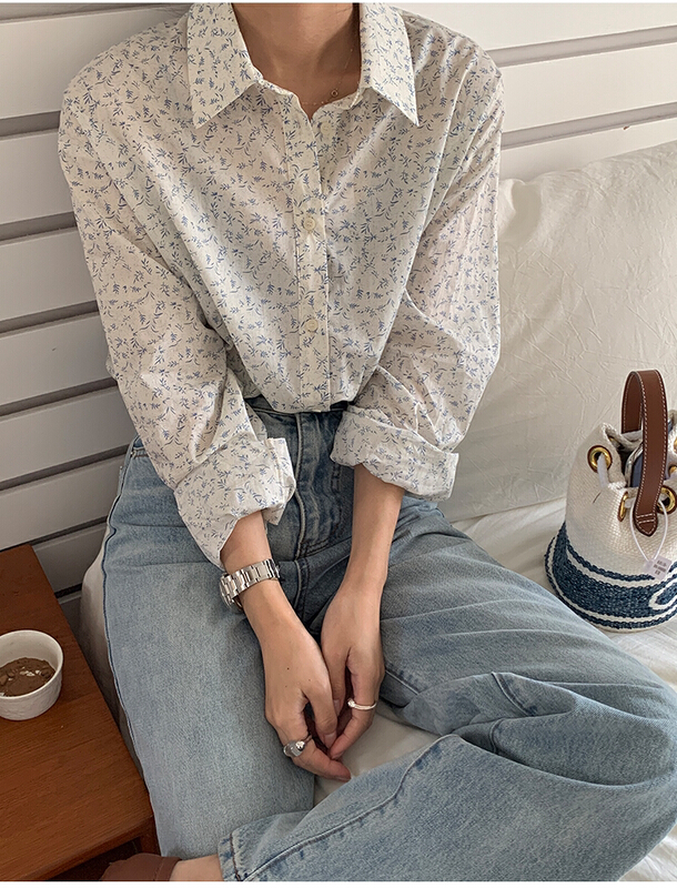 New year in early spring! [the mind] versatile simple floral shirt 60108# jhy