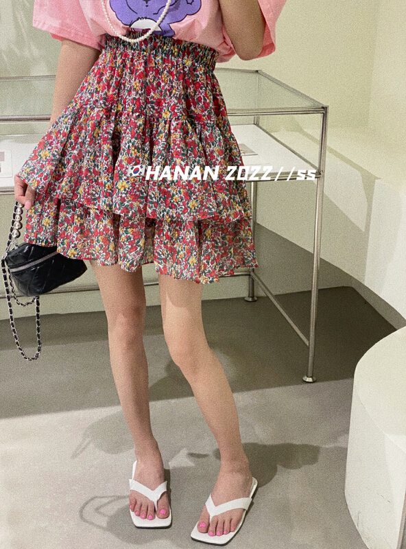 【HANAN】韓版百搭碎花半身裙  6060#  LSL