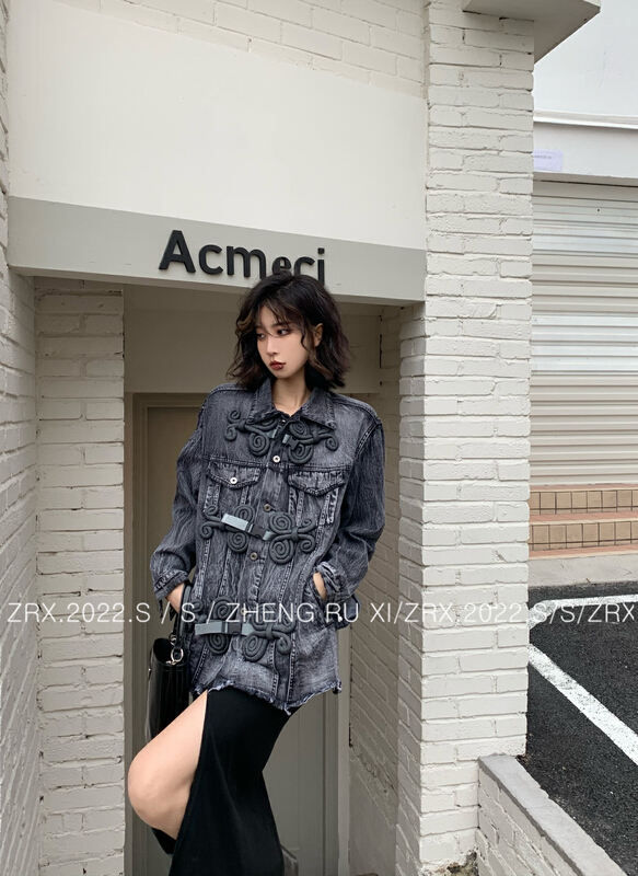 New year in early spring! [zhengruxi] heavy industry turnbuckle washing loose denim coat 11361# WTT