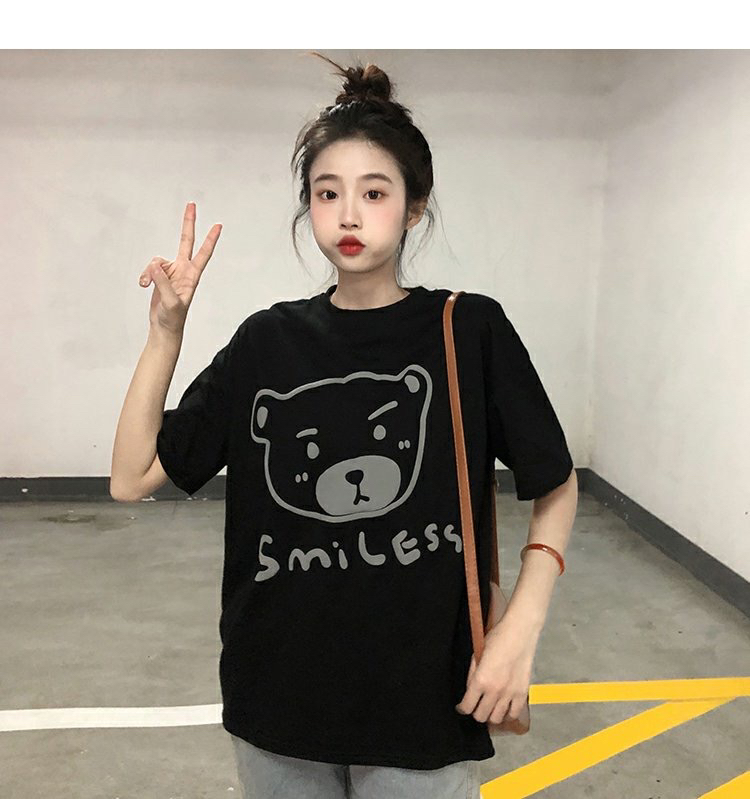 [Dake home] cartoon print loose and versatile short sleeve T-shirt 5153# ZSY
