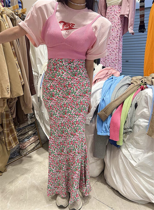 New in early summer! [d.ffstudio] Vintage elegance floral split skirt ys1-756# WTT