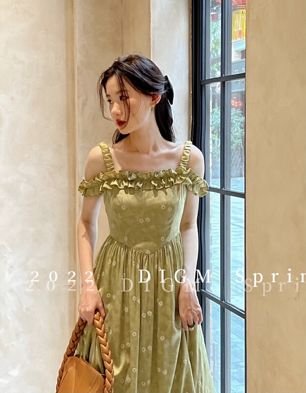 [digm] French elegant floral Strapless slim dress 1736-2# zxx