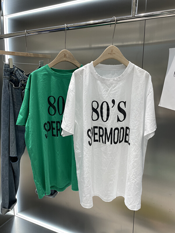 New year in early spring! [bobo1972] Korean alphabet printed short sleeve T-shirt ac223800# ozq