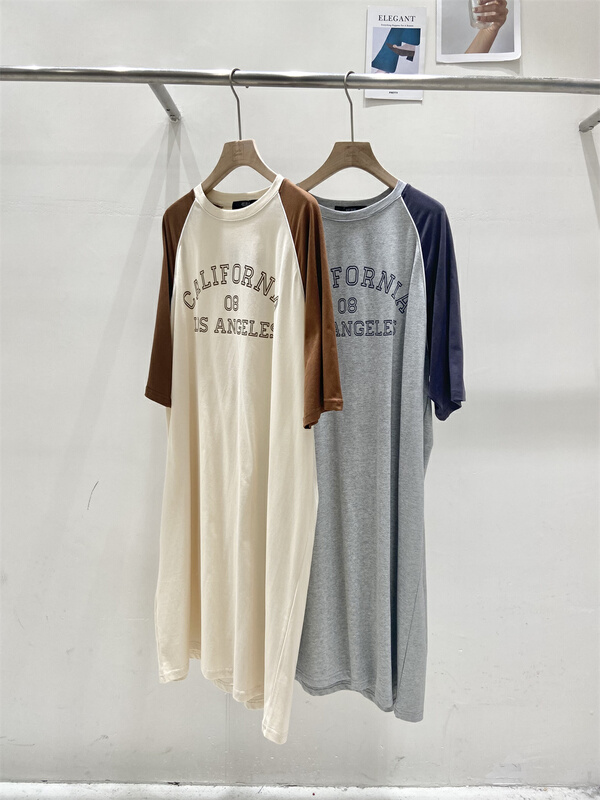 [just soso] Korean style raglan sleeve long dress 6966# CLS