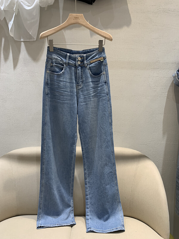 New in early summer! [rj1980] versatile basic wide leg jeans 65025# zyh