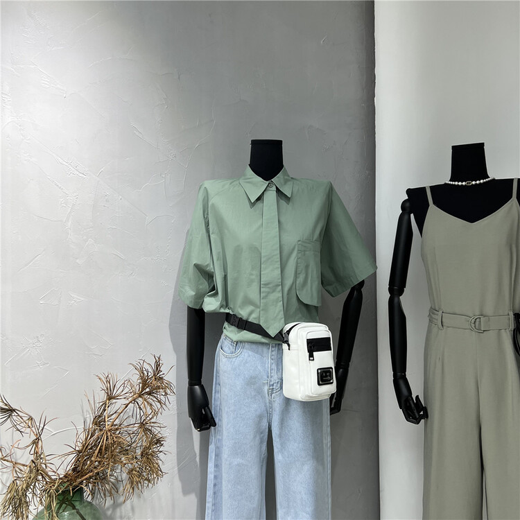 [YBS] Korean single breasted comfortable versatile shirt 8640# hyy