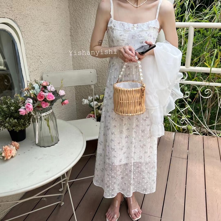 [Yi Shan Yi Shi] Korean Ladies' floral suspender dress (only skirts) 838# hjy