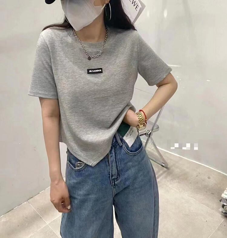 New in early summer! [TA +] Korean round neck versatile label small shirt ys1-5546# XYY