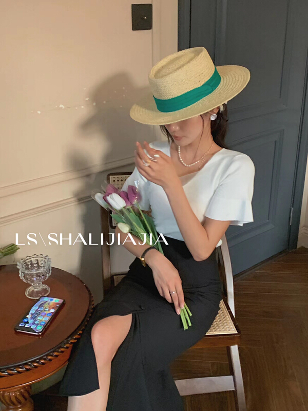 goods in stock! New in early summer! [LS] V-neck versatile simple blouse 6135# WPL