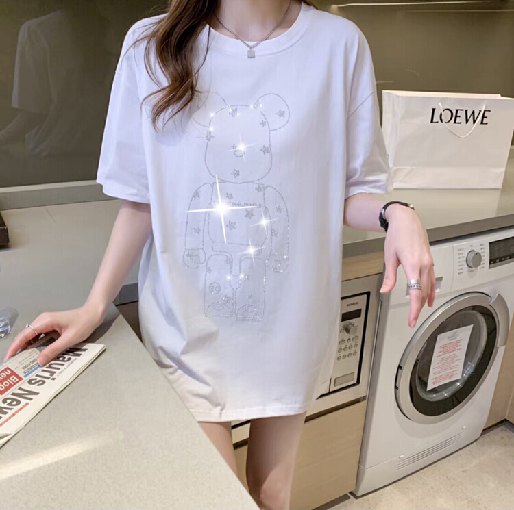 [Ziyi family] Korean cartoon hot drill bear short sleeve T-shirt ys5-1005# WTT