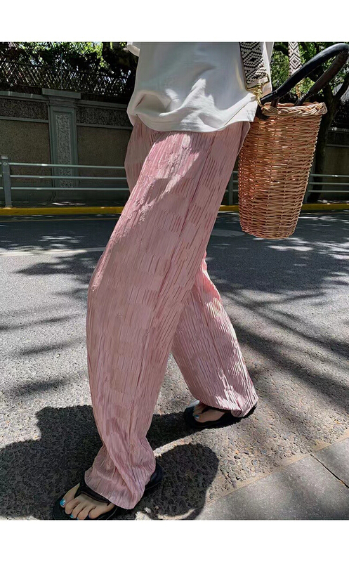 New in early summer! [fumigation] simple straight tube check pattern slim casual pants 0275# lwy