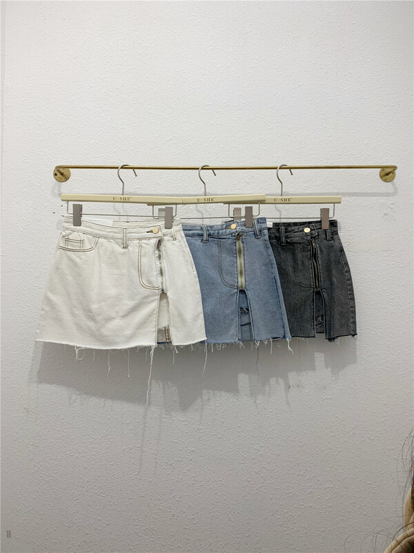 [u.she] Korean slim and versatile denim skirt 811622# cqw