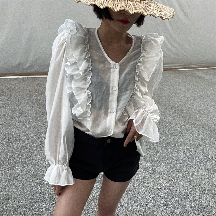 New in early summer! [open] V-neck fashion sexy shirt 3692# ozq