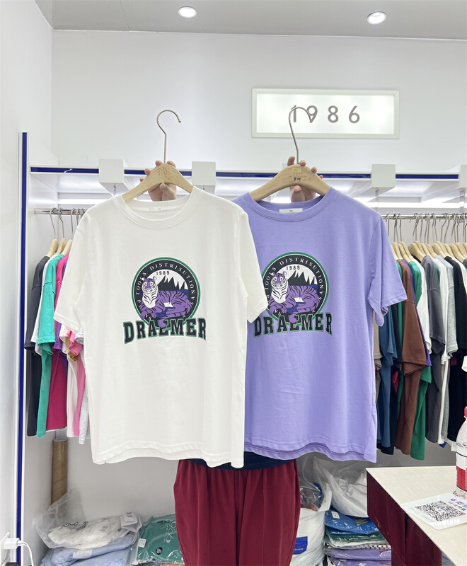 New in early summer! [1986] round neck printed tiger short sleeve T-shirt c755# LSL
